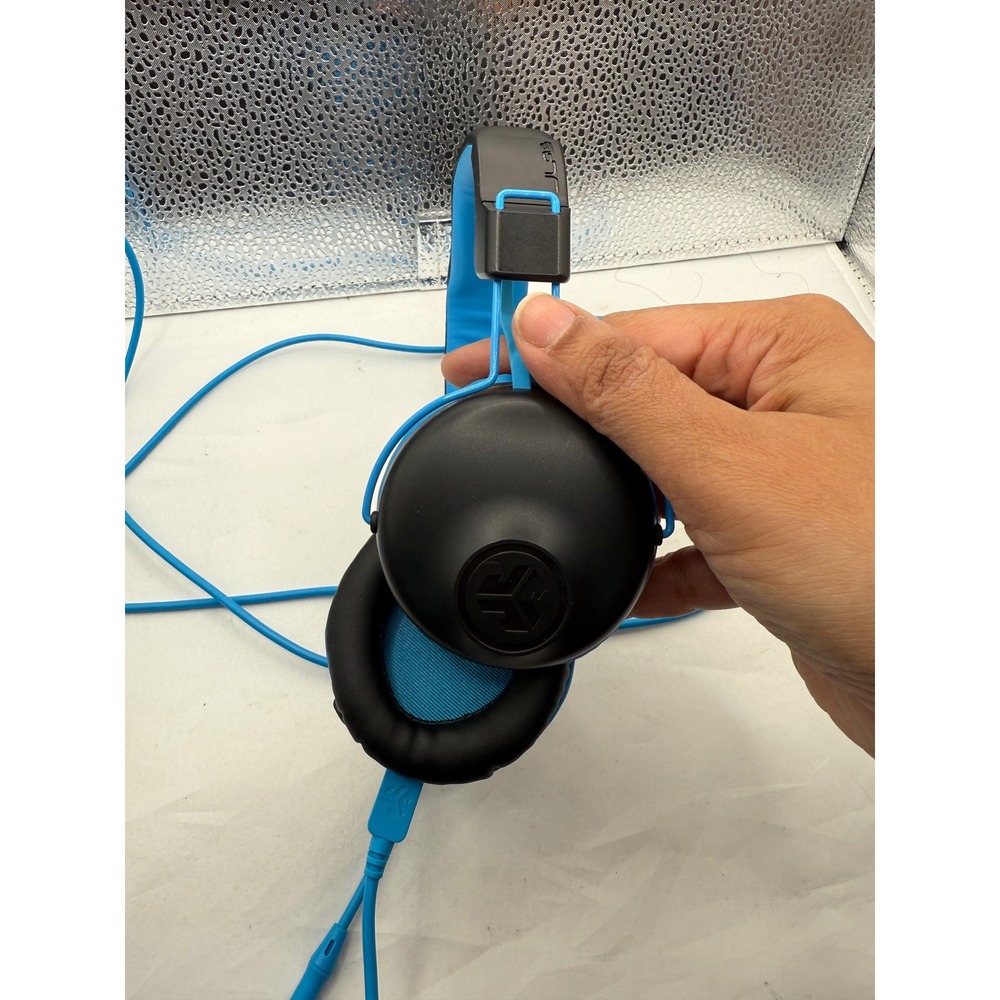 JLAB Audio Kids Headphones Wired Blue Black On Ear‎ Mute Mic
